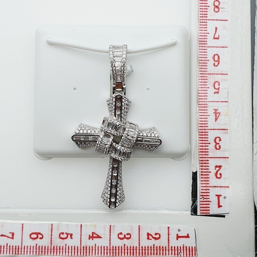 925 Sterling Silver Plated CZ Pendant, EVBRS589 - Picture 11 of 11